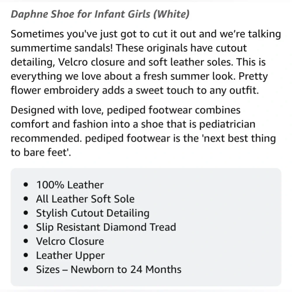 pediped white leather